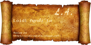 Loidl Agnéta névjegykártya